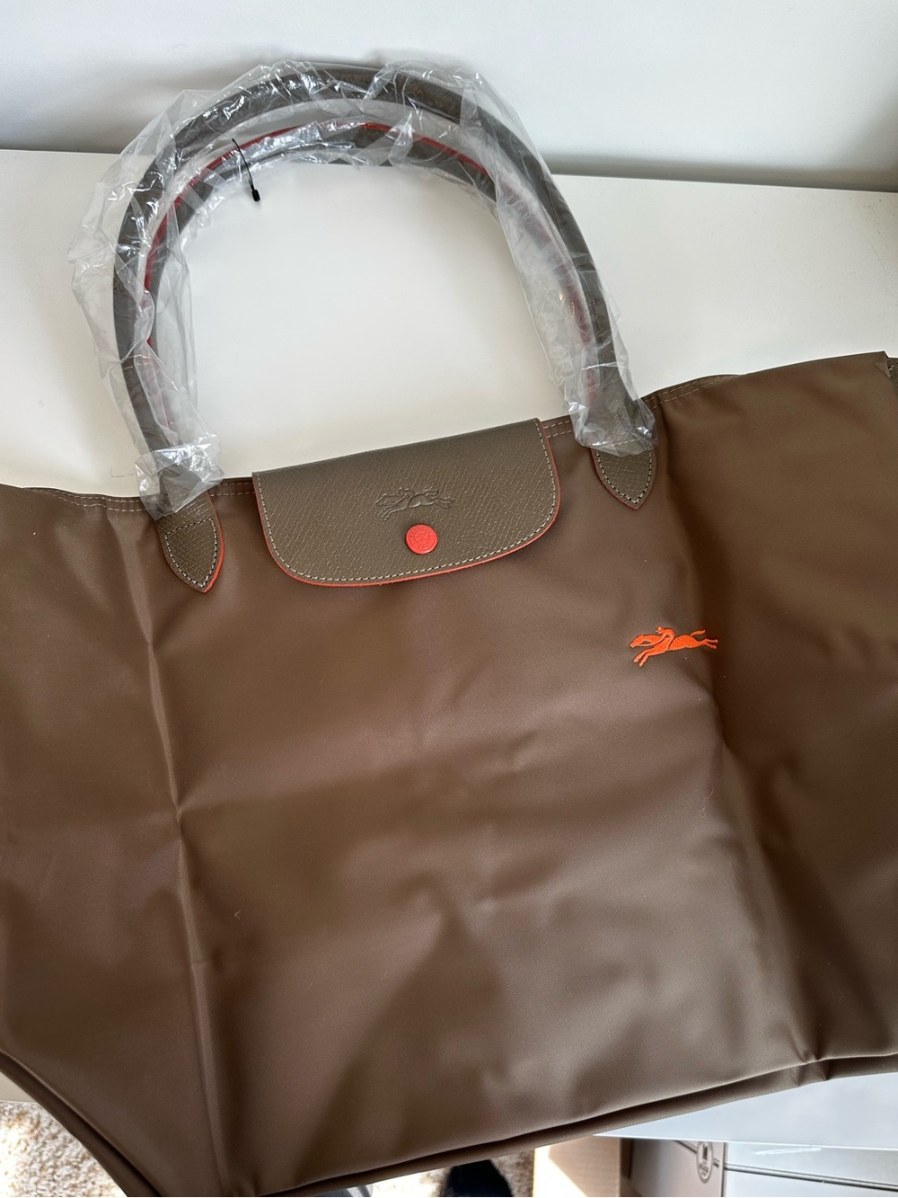 Longchamp Le Pliage Club Shoulder Large Tote Bag - Light Brown/Slightly Olive